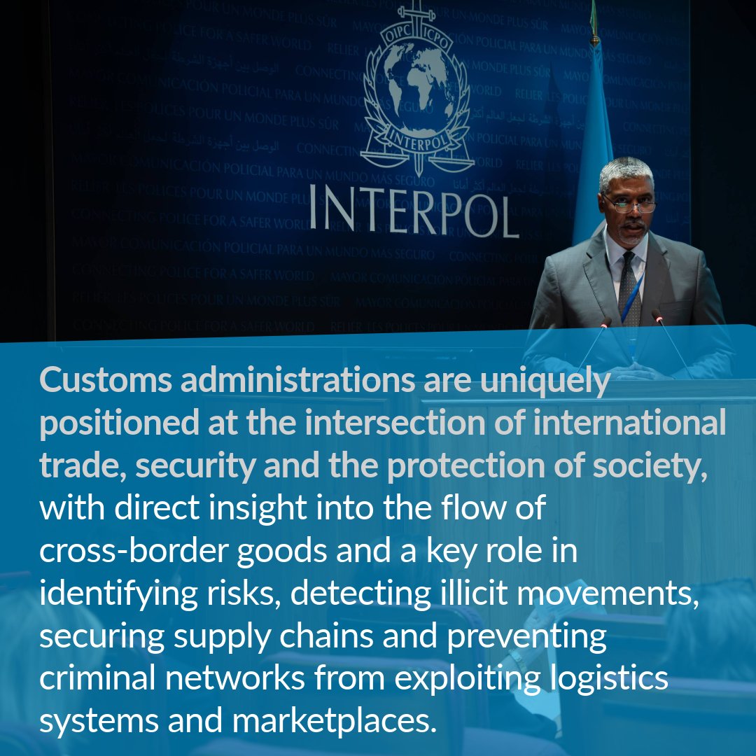 WCO_OMD's tweet photo. The WCO Secretary General Highlights Customs–Police cooperation at the @INTERPOL_HQ Partners’ Conference 2026. 

WCO Secretary General Ian Saunders attended the INTERPOL Partners Conference 2026, held at INTERPOL Headquarters from 30 June to 1 July 2026.

The event provided the opportunity to reinforce the value of Customs–Police cooperation in addressing increasingly complex criminal modi operandi . 

In addition, Secretary General Saunders shared how structured partnerships, intelligence-led enforcement and coordinated operational action can help protect society and secure global supply chains. 

Finally, Mr Saunders met with Secretary General Valdecy Urquiza to further identify more avenues for strengthening the WCO–INTERPOL partnership at both the strategic and operational levels.