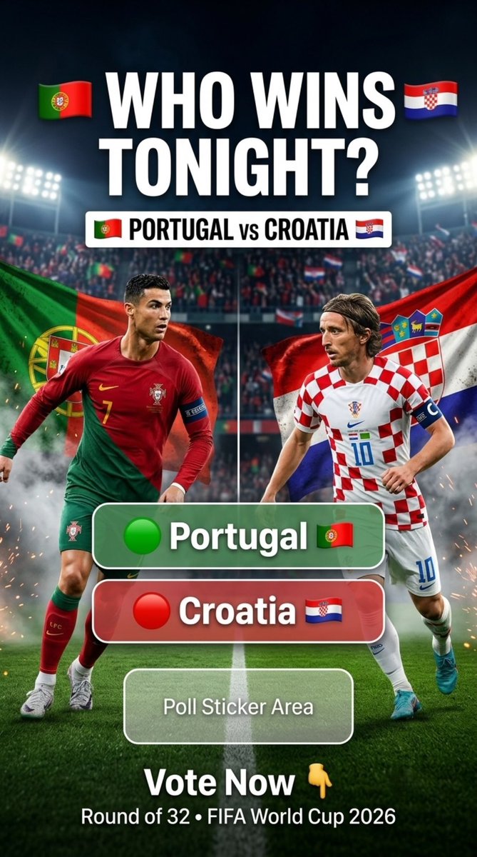 junaid_341's tweet photo. Time to choose! 🇵🇹 vs 🇭🇷

Drop your winner below! 👇 https://t.co/O5BDei64ec
