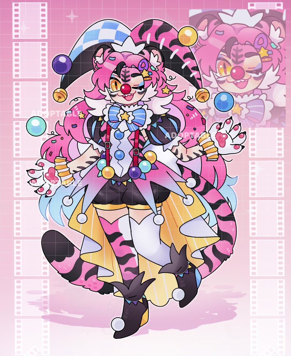 cu_ddd's tweet photo. 🐯🤡Adoptable🐯🤡

SP:75$ [commercial use] 

🍎Payment: PayPal 
🍎Commercial use included ✅

//Available on VGen or  DM me

https://t.co/8iAK8qX5cy

#adoptables #adoptable #originalcharacter #oc #vgen #vgenadopt https://t.co/f6MtCG0sA2