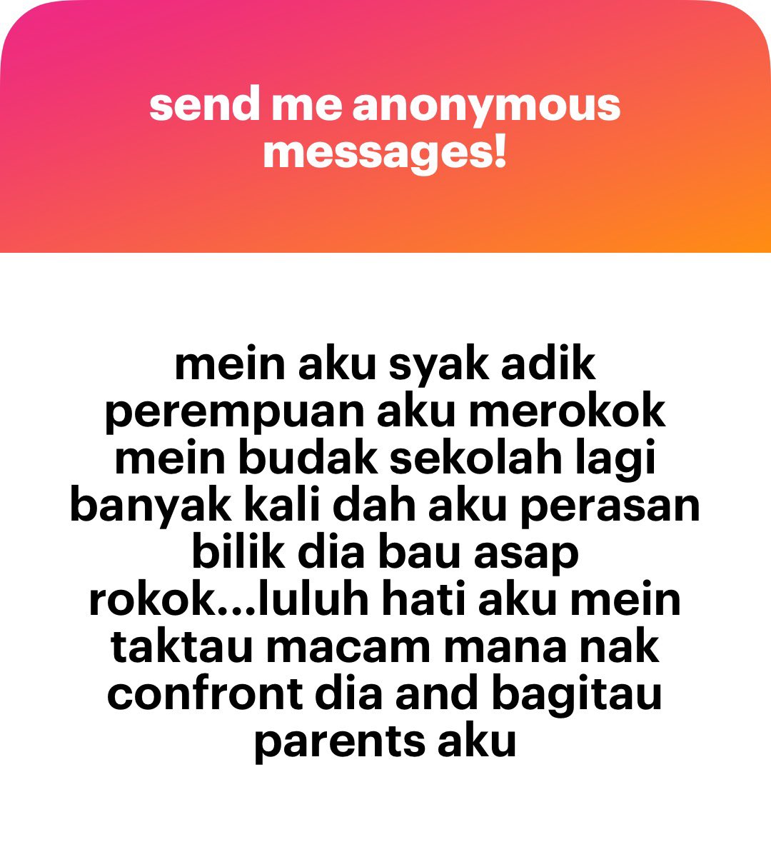 meinmokhtar's tweet photo. Bagitau ja parents ang terus. Kalau depa bagi muka, ang p ungkit zaman ang dulu kalau kantoi cmni apa depa buat and ang bakal kena. https://t.co/AG2pNgjeym