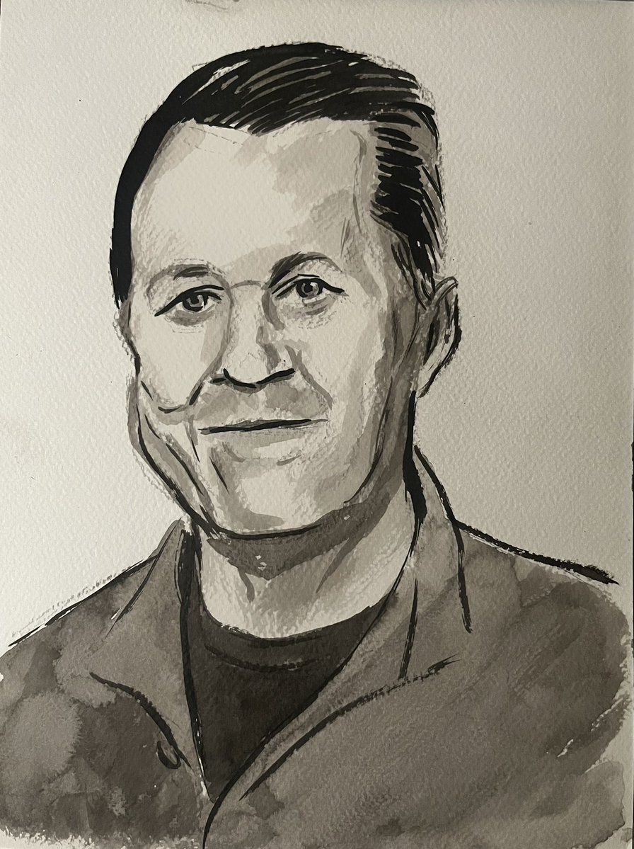 PeterLandau's tweet photo. Mark Singer, Longtime Writer for The New Yorker #obitpix #marksinger #writer #thenewyorker #brushdrawing https://t.co/qnY2BHXxXS