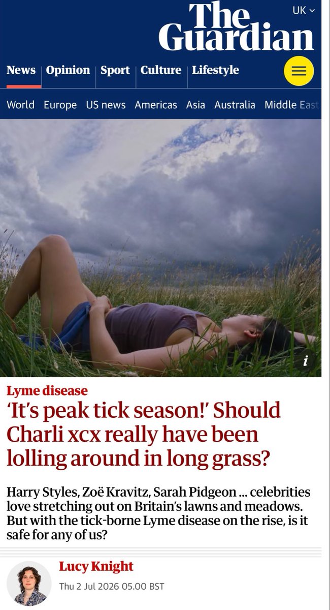BGatesIsaPyscho's tweet photo. 🚨🇬🇧 Meanwhile in the UK

Bill Gates funded ‘The Guardian’ warns about Bill Gates Genetically Modified Tick Experiment where once bitten, victims can contract Alpha-Gal Syndrome. https://t.co/RauLs8tHZb