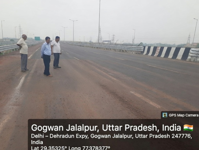 NHAI_Official's tweet photo. NHAI regrets the inconvenience caused to NH commuters due to the road surface cave-in at a location on the Delhi–Dehradun Economic Corridor following rainfall. The section has been restored and opened for regular traffic movement.

The incident occurred due to localized water stagnation, as the permanent cross-drainage system at the location could not be commissioned due to sustained resistance from local residents, who did not permit integration of the balancing culvert and instead used the culvert opening as a vehicular crossing. This prevented the intended drainage arrangement from becoming operational.

Following yesterday's incident, NHAI immediately undertook restoration works and has commenced construction of an interim parallel drain to ensure safe disposal of rainwater until the permanent drainage system can be commissioned. The affected location is under continuous monitoring to ensure safe and uninterrupted traffic movement.

Taking serious cognizance of the incident, Show Cause Notices have been issued to the concerned Project Director, Authority Engineer and EPC Contractor, while the Team Leader of the Authority Engineer and the Project Manager of the contractor have been suspended.

NHAI remains committed to taking all necessary measures to ensure resilient and reliable National Highway infrastructure.