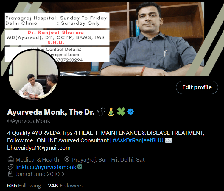 AyurvedaMonk's tweet photo. If my health and Ayurveda posts have helped you in any way, I’d appreciate your support. 

My account is being massively reported, and my reach is almost gone🙄 
Please do Like, Retweet and Comment if you can see this post. 
Also, Turn on the Notification.
TIA
🙏🙏