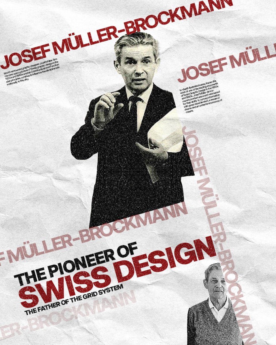 JoshuaDada20's tweet photo. Day 26 of 365 Days poster design challenge 

Today, I’m practicing using grid systems to create Swiss diagonal layouts.
This poster was created to appreciate one of the pioneers of Swiss graphic design.

#graphicdesign #poster #posterdesign #swissdesign https://t.co/Td49zKPB32