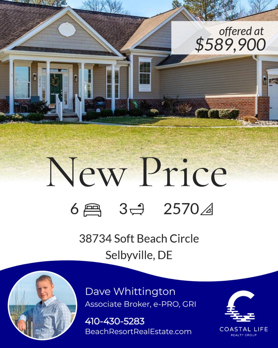 OceanCityRE's tweet photo. JUST REDUCED
📍 38734 Soft Beach Circle, Selbyville, DE

Beautifully maintained home in Lighthouse Crossing offers the perfect blend of comfort, style, and coastal charm. Many upgrades...

More pics &amp; info:
https://t.co/o5NrW2mgQw

Listing courtesy of Coastal Life Realty Group https://t.co/i3KOayda2r