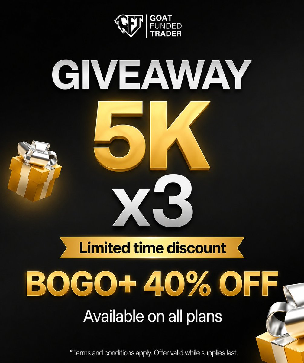 CharlesFT_'s tweet photo. GIVEAWAY ALERT 🚨

3 x $5K GFT Accounts for 3 Traders

To Enter:

• Follow 
• @CharlesFT_ • @GoatFunded • @EdwardXLreal
 
Also Follow:
• @babypipsgrad8 &amp; @lens_of_dt

• Like &amp; Repost
• Tag 2 Traders
• Engage with the quoted post

Winners announced in 72 hours. https://t.co/4DIy55zp4O
