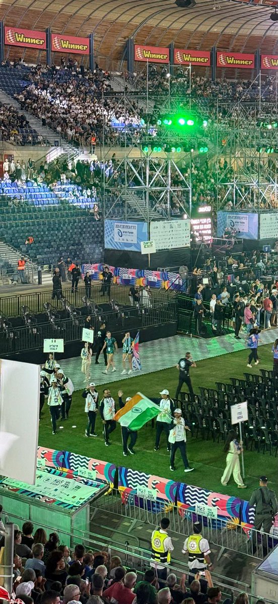 indemtel's tweet photo. 🇮🇳 Proud to see the Indian delegation at the grand opening ceremony of the Maccabiah Games in Tel Aviv!

We wish Team India every success as they compete with determination and excellence.

Sports, a powerful bridge between nations, and people-to-people exchanges continue to deepen the enduring friendship between India and Israel. 🇮🇳🤝🇮🇱

Go Team India! 🏅

#Maccabiah2026 #TeamIndia #SportsDiplomacy #IndiaIsraelFriendship 

🇮🇳 אנו גאים לראות את המשלחת ההודית בטקס הפתיחה החגיגי של משחקי המכביה בתל אביב!

אנו מאחלים לנבחרת הודו הצלחה רבה, בעודה מתחרה בנחישות ובמצוינות.

ספורט, גשר רב-עוצמה בין מדינות, וקשרים בין אישיים- ממשיכים להעמיק את הידידות המתמשכת בין הודו לישראל. 🇮🇳🤝🇮🇱

קדימה נבחרת הודו! 🏅

#מכביה2026 #נבחרתהודו #דיפלומטיהספורטיבית #חברותהודוישראל 

@IsraelinIndia