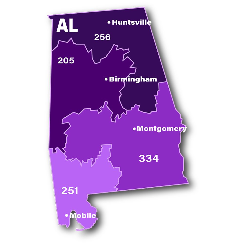 If a fist fight broke out (NO WEAPONS) between Alabama area codes ...