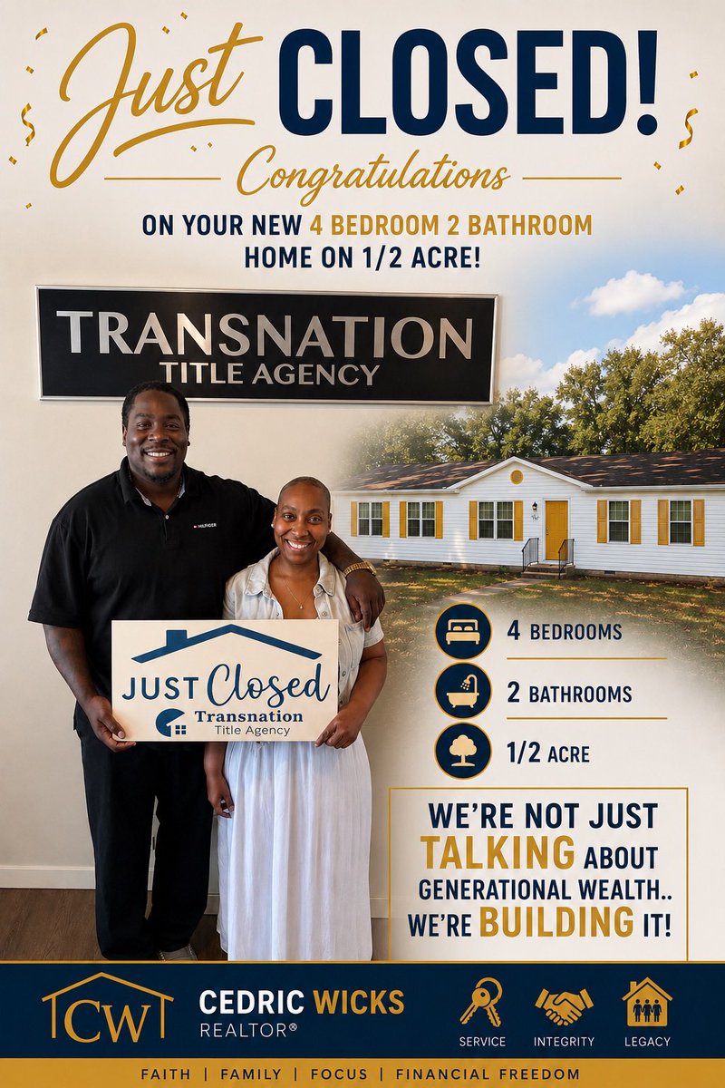 CedricWicks's tweet photo. Just Closed!

Thinking of buying or selling? Let’s talk – your next move starts with a conversation!

Call or DM Today! 📲

Cedric Wicks, REALTOR ®
☎️ Phone: (269) 205-3511
✉️ Email: cedric.wicks@wickshousing.com

#JustSold #RealEstateSuccess #RealtorLife #MichiganRealEstate https://t.co/3rl7clIAE6