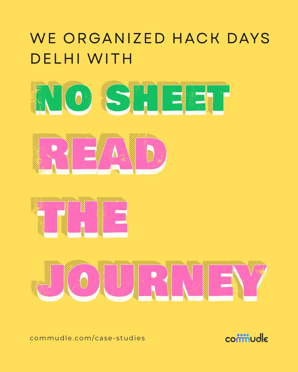 commudle's tweet photo. CDN ran Hack Days in Delhi on Commudle. Registration, teams, submissions, judging, announcements.

No Google Sheets. Not one.

Case study out today: 

#Hackathon #DeveloperCommunity https://t.co/pKESsvAJjP