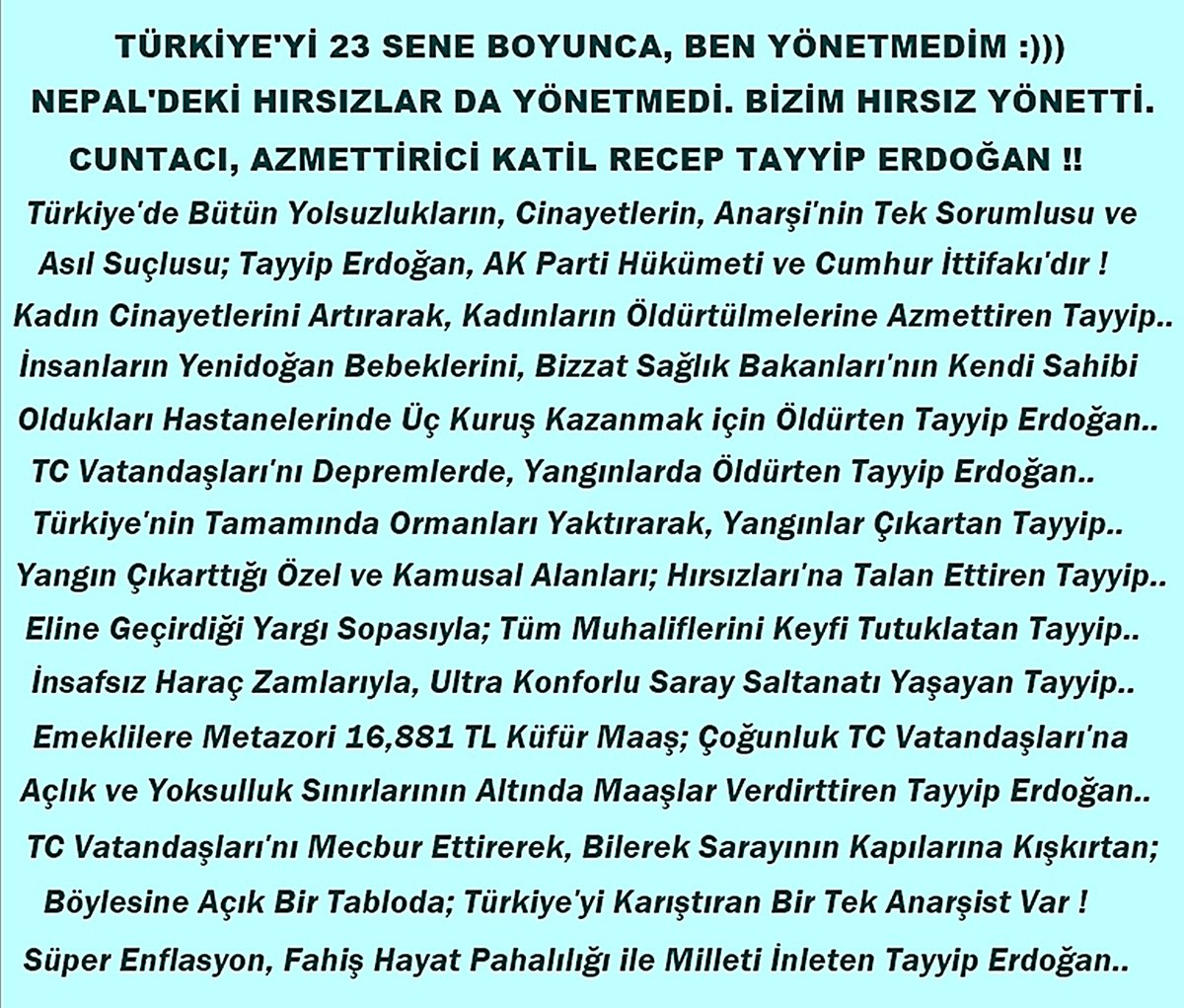 YavuzMuCe's tweet photo. @fikretsarolu8 WANTED ! Tayyip Erdoğan, Milleti öyle Bıktırmış, öyle Bezdirmiş ki.. Başına ödül Konulmuş, Aranan Bir Katil'den Farksız👽Herkes, Kendisinden Nefret Ediyor🤢#Açıkça Sıradan önemsiz Biri bile; Erdoğan'ı Sallayacak🙃KESiN😉#Muğla Son Durum ölü Deniz Göktaş👏Son Dakika özlem zengin💩 https://t.co/yhXyEMWrj5
