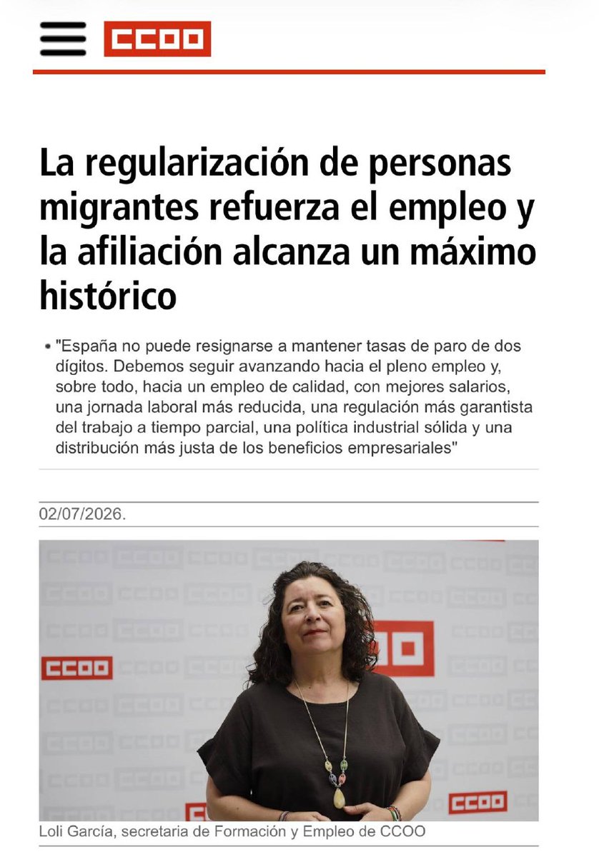 JovenesCCOO's tweet photo. Esto de @LgarciaLola es clave.

Empieza a aflorar empleo de economía sumergida.

"Frente a quienes apelan a una falsa 'prioridad nacional', defendemos una sociedad basada en la igualdad de derechos y el trabajo digno. Nadie debería permanecer en la clandestinidad laboral". https://t.co/MnWem9PbVT
