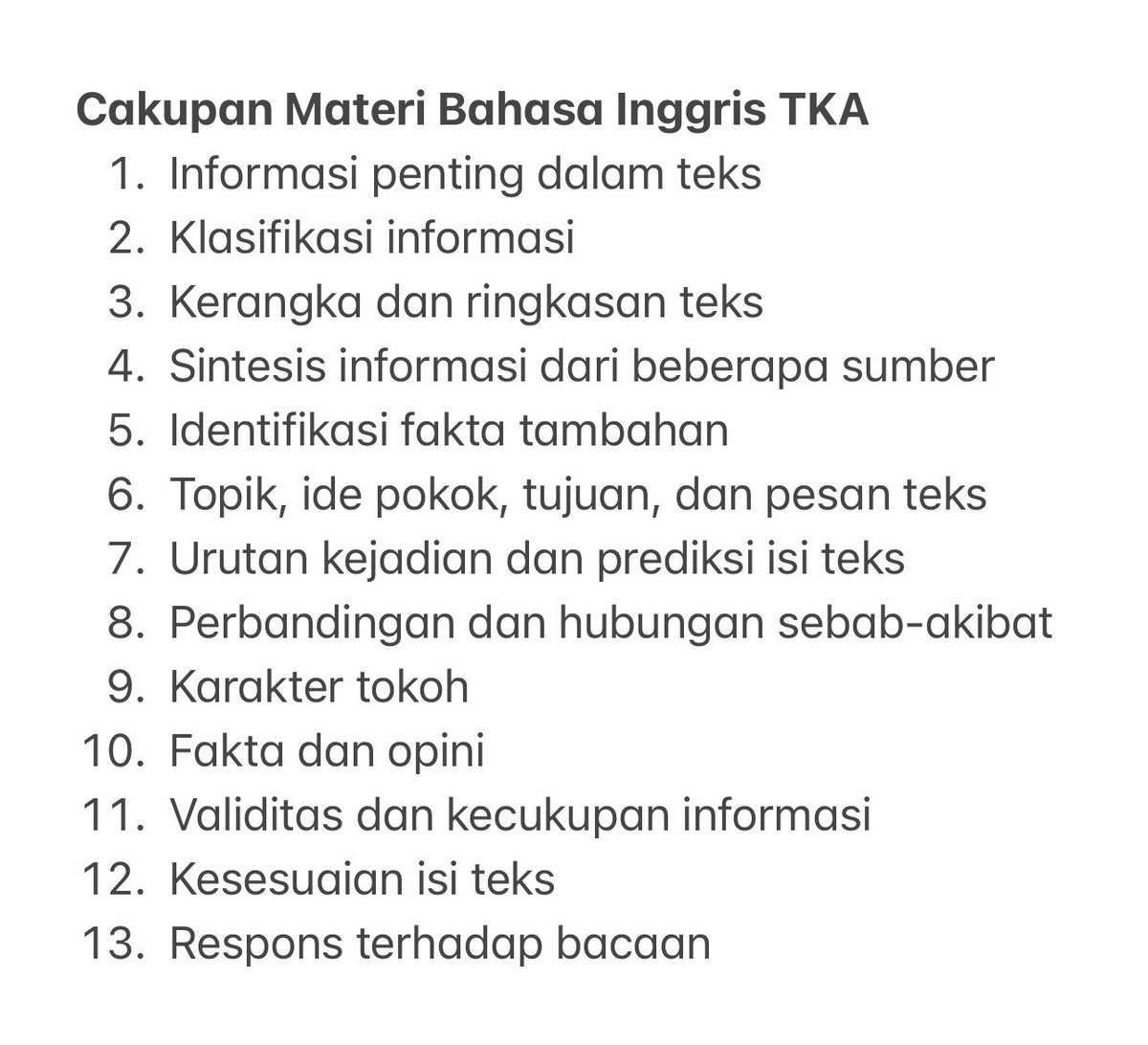 MAUNGAJARIN's tweet photo. 4. Kisi-kisi Ujian TKA📖

Karena bakal panjang banget kalau aku ketik satu-satu di X, teman-teman bisa akses kisi-kisinya di gambar ini ya!

Ini untuk yang Mata Pelajaran Wajib: https://t.co/qzLbOhjB5i