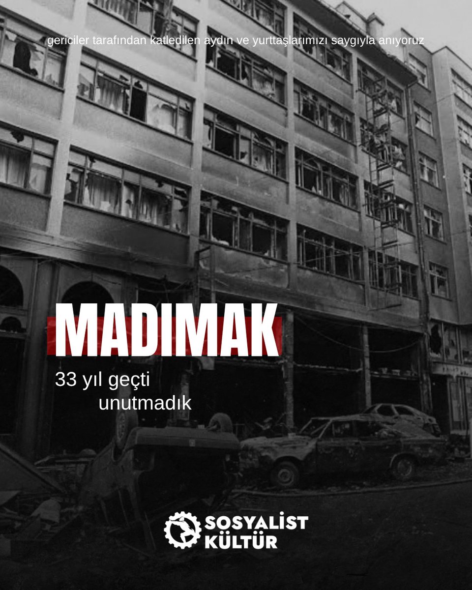 sosyalistkultr's tweet photo. 2 Temmuz 1993'te Sivas'ta, Madımak Oteli'nde yaşamını yitiren aydınları ve yurttaşları saygıyla anıyoruz. Unutmadık. https://t.co/PSNtdwYq6S