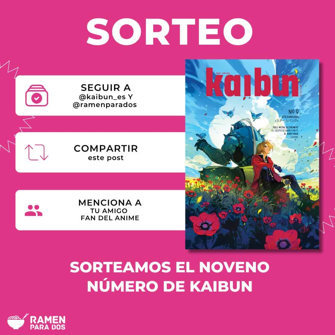 RamenParaDos's tweet photo. 🎁 Sorteamos un ejemplar de #Kaibun num.9

Participa:
➡️ Sigue a @RamenParaDos y @kaibun_es
❤️🔄 Like y RT de este tuit
💬 Menciona a un amigo fan del anime
📆 Hasta 09/07/26 23:59h
🇪🇸 Solo España https://t.co/q1yr8rcb8G