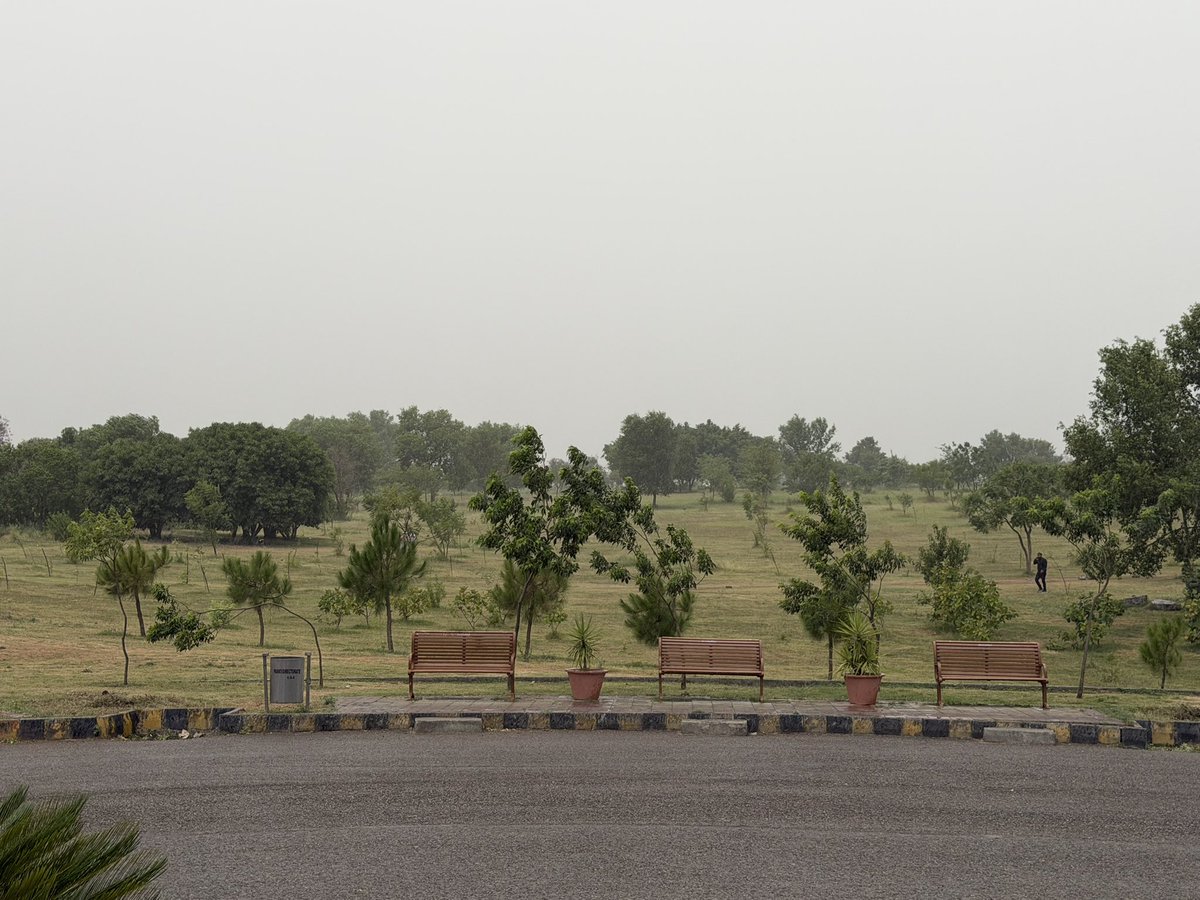 Muhamma98078169's tweet photo. Evenings in Islamabad are the best time for a walk accompanied by friends. Yesterday’s walk in F-9 Park was marred by torrential rain. We had to take shelter in a canopy. The park and surroundings looked beautiful. The new Blue Area buildings provide a lovely view. https://t.co/ZP5bM5yLW4
