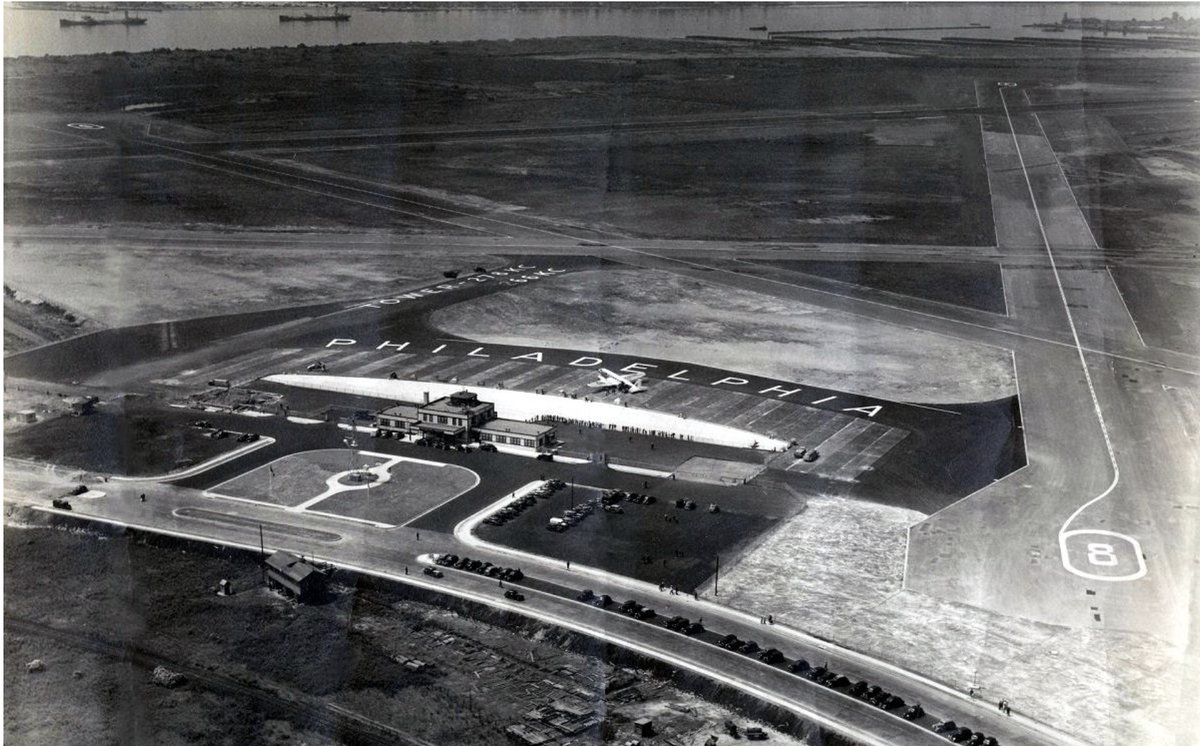 davidkile's tweet photo. Most city temperatures are measured at airports, often among the hottest locations in a metro area. Philadelphia International Airport opened in 1940 with a 125,000 sq. ft. terminal. Today, PHL covers about 113 million sq. ft., with more than 3.25 million sq. ft. of terminal space, surrounded by runways, ramps, concrete, asphalt, glass, steel, and jet engines. Urban heat islands matter.