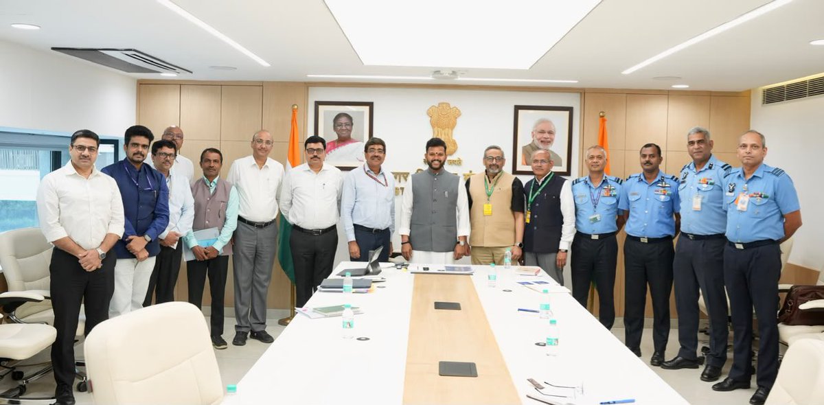 RamMNK's tweet photo. Under the decisive leadership of Hon'ble PM Sh. @narendramodi Ji, a Shashakt, Samarth & Surakshit Bharat is taking shape powered by sovereign capabilities.

Recently, foundation stone for the Advanced Medium Combat Aircraft Integration and Flight Testing Centre was laid in Puttaparthi by Hon'ble RM Sh. @rajnathsingh  Ji & Hon'ble CM Sh @ncbn Garu.

Further, Ministry of Civil Aviation & @AAI_Official is ensuring complete support for the prestigious fifth-generation fighter aircraft programme by facilitating seamless coordination for flight-testing needs and airspace requirements.

Proud of the Aeronautical Development Agency & Indian Airforce for strengthening country's strategic autonomy.

@MoCA_GoI