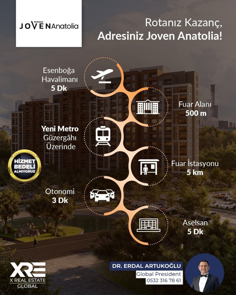 derdalartukoglu's tweet photo. 📍 Rotanız kazanç, adresiniz Joven Anatolia!

Joven Anatolia; güçlü konumu, ulaşım avantajları ve çevresindeki önemli merkezlere yakınlığıyla yatırımcılar için dikkat çeken bir fırsat sunuyor.

✅ Esenboğa Havalimanı’na 5 dk
✅ Fuar Alanı’na 500 m
✅ Yeni metro güzergâhı üzerinde
✅ Otonomi’ye 3 dk
✅ ASELSAN’a 5 dk
✅ Fuar İstasyonu’na 5 km

Üstelik XRE Beştepe ayrıcalığıyla hizmet bedeli almıyoruz.

Detaylı bilgi için hemen iletişime geçin.

📞 444 24 53
🌐 https://t.co/lA4WtoLhag

#xre #xrebeştepe #jovenanatolia #ankara #gayrimenkul #yatırım