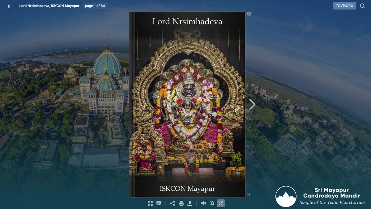 TOVP2022's tweet photo. TOVP PRESENTS: Pastimes of Mayapura Nrsimha Online Flipbook

Pastimes of Mayapur Nrsimhadeva to enliven your soul and deepen your faith. Read, download and share for free.

READ, SHARE AND DOWNLOAD:
https://t.co/7n9nlNXE20 https://t.co/yzyION41Of