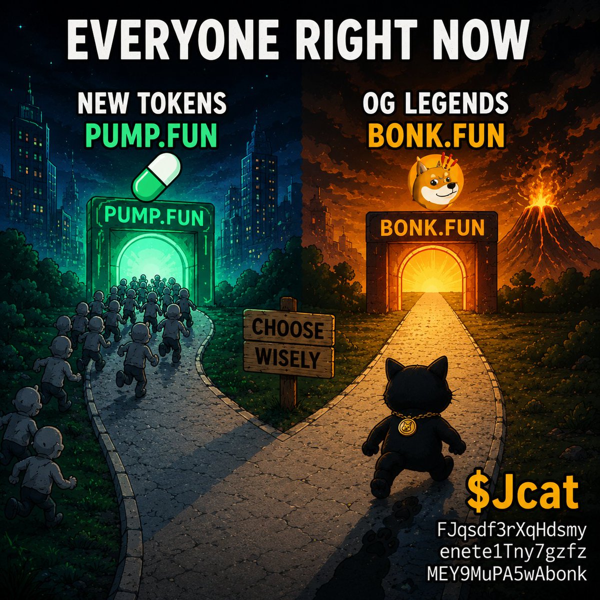 bellatoelf's tweet photo. everyone follows a new path
Legends choose their own road☝️🔥
$JCAT OGs
FJqsdf3rXqHdsmyenete1Tny7gzfzMEY9MuPA5wAbonk
@bonkfun @bonk_inu @theunipcs
#Bonkfun #cat https://t.co/FoANxX0jIy