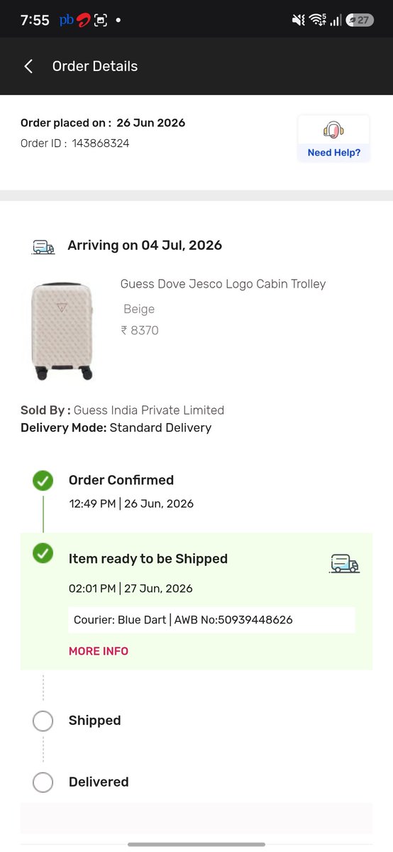 ChotraniRaj's tweet photo. Been a week since I played my order at @TataCLiQFashion @TATACLiQLuxury @TataCLiQCare still the status shows employee out for pickup! Promised date is 4th july. The name Tata does not signify trust anymore! Pathetic service #tata https://t.co/5s2noW1eD2