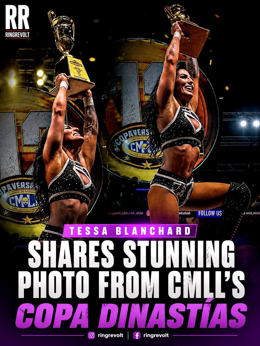 RingRevolt's tweet photo. 📸 Tessa Blanchard shared a new photo from CMLL's Copa Dinastías at Arena México during the promotion's 92nd Anniversary celebrations.

Representing one of wrestling's most legendary families, the Blanchard legacy continues to shine. 🏆

#TessaBlanchard #CMLL #CopaDinastias https://t.co/cO18NkNHzR