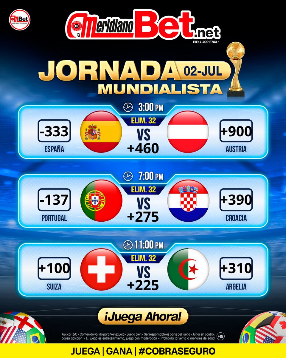 MeridianoBet's tweet photo. La Fiesta del Fútbol 2026 se juega en MeridianoBet

Juega | Gana | CobraSeguro https://t.co/J8kZsvSVd0
