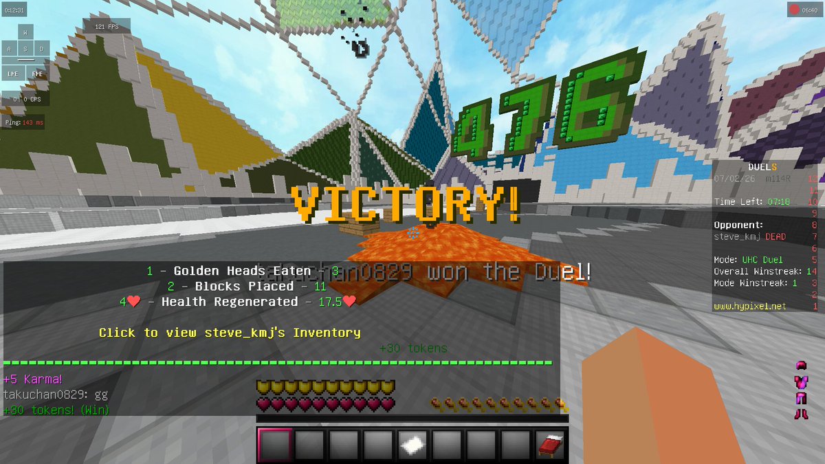 free_gamelife's tweet photo. #マイクラPVP #minecraftPVP #hypixel
本日の戦績
UHCデュエル:5勝
久々に勝てました。距離感がわかってきたりきてなかったり、、、、。とりあえずWタップ最強ということだけわかりました。 https://t.co/3JbEA43mZr