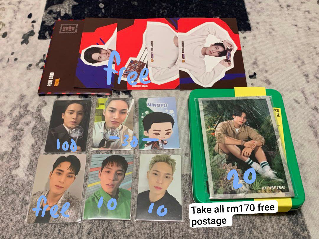 carrotsofme's tweet photo. WTS Mingyu Vernon Official 

Price on pic!! 
- can buy set / loose  
- fast payment only / fast postage 
- can buy loose or set (price on pic)

Dm if interested 

@PasarSeventeen #pasarSEVENTEEN #pasarSVT #pasarseventeenmy #pasarkpop @SVTTRADINGMY @svtradingmy https://t.co/0xmrGwke9g