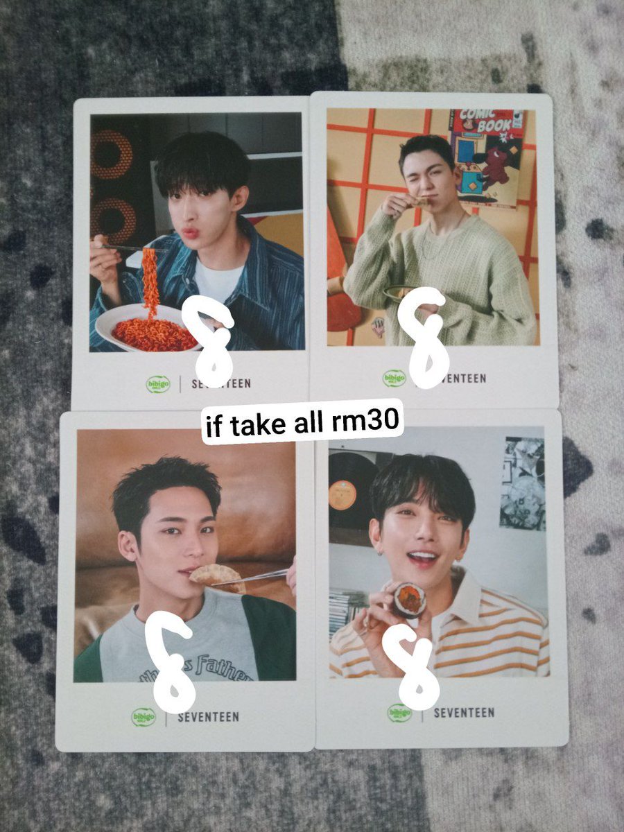 carrotsofme's tweet photo. WTS Mingyu Vernon Official 

Price on pic!! 
- can buy set / loose  
- fast payment only / fast postage 
- can buy loose or set (price on pic)

Dm if interested 

@PasarSeventeen #pasarSEVENTEEN #pasarSVT #pasarseventeenmy #pasarkpop @SVTTRADINGMY @svtradingmy https://t.co/0xmrGwke9g