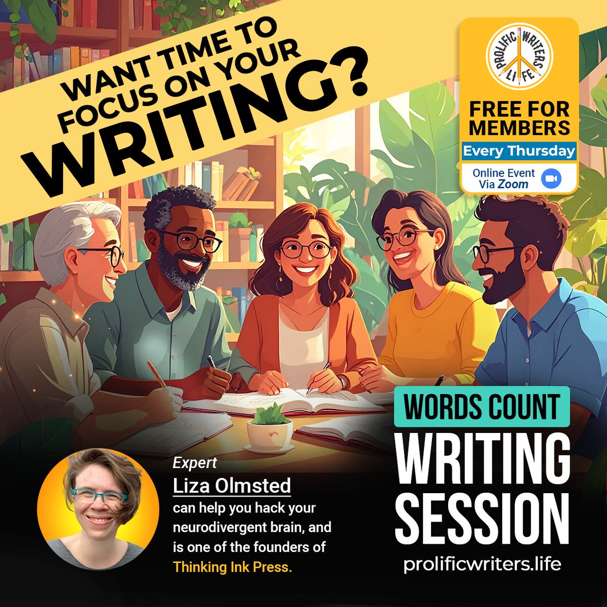 prowriterslife's tweet photo. Finish Your Book
Join us every Thursday at 1 pm Pacific / 4 pm Eastern:
https://t.co/8gRTeSdjp0
#amwriting #author #authorcommunity #authorpreneur #finishyourbook #ProlificWritersLife #wordcount https://t.co/EhfrTO8Tix