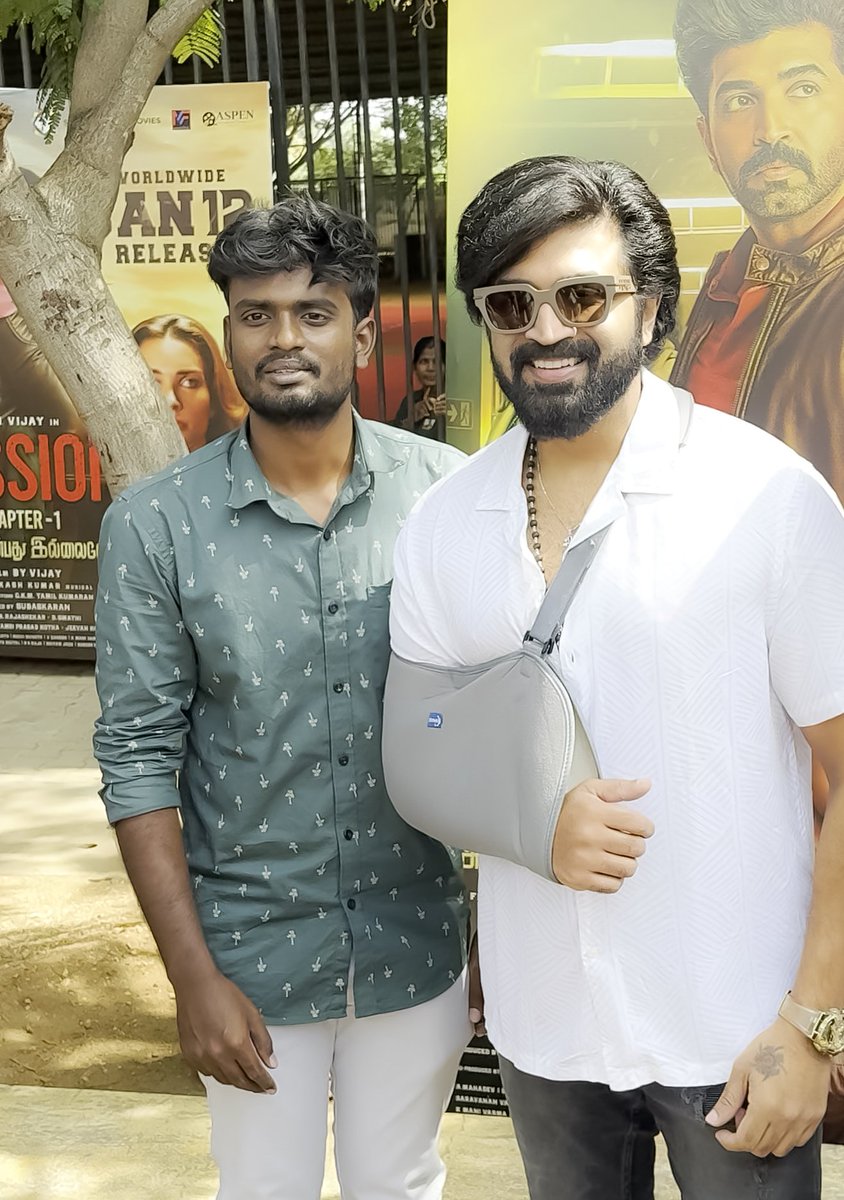 RacerKrishna's tweet photo. Throwback with @arunvijayno1 Anna 😻✨ #mission #coimbatore https://t.co/emTMWIclnn