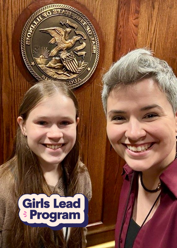 LtGovStratton's tweet photo. Love to see Girls Lead in action! Ella joined Haley from the Governor’s team for a day supporting her fellow Illinoisans.

Amazing work, Ella! https://t.co/PiVs1baQu2