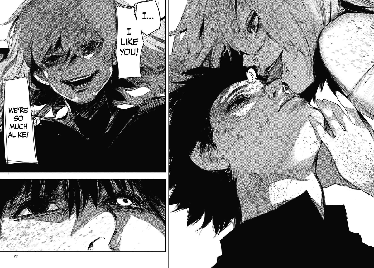 w1ndylandscape's tweet photo. kaneki is waaaaay stronger than me this crazy #iamreadingtokyoghoulforthefirsttime https://t.co/rDNpOGFbih