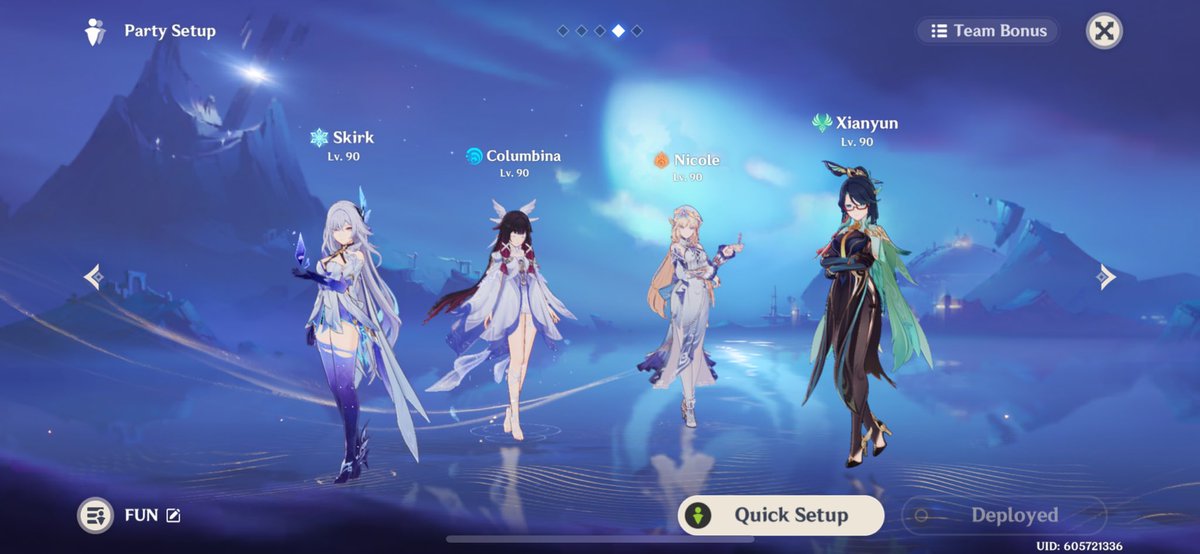 skirkheels's tweet photo. #moonship team… skirk for fighting, bina for vibes, nicole for knowledge #whatdoessheknow and xianyun to show the aliens what iconicness looks like https://t.co/MjXn5h22Eu