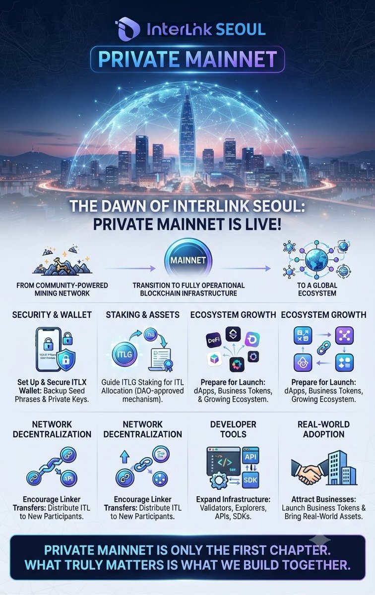 sai_itl's tweet photo. The future isn't waiting—it's being built. 🚀
InterLink Seoul Private Mainnet marks the beginning of a new chapter where community, innovation, and decentralization come together. The journey has just begun. 💜
#InterLink #ITLG #ITL #ITLX https://t.co/3VYPZ5Kf7c
