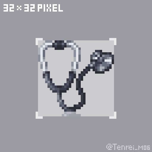 Tenrei_M06's tweet photo. TODAY-32Pixel「聴診器」#dotpict #毎日ドット絵 https://t.co/PzmDcoYiiz
