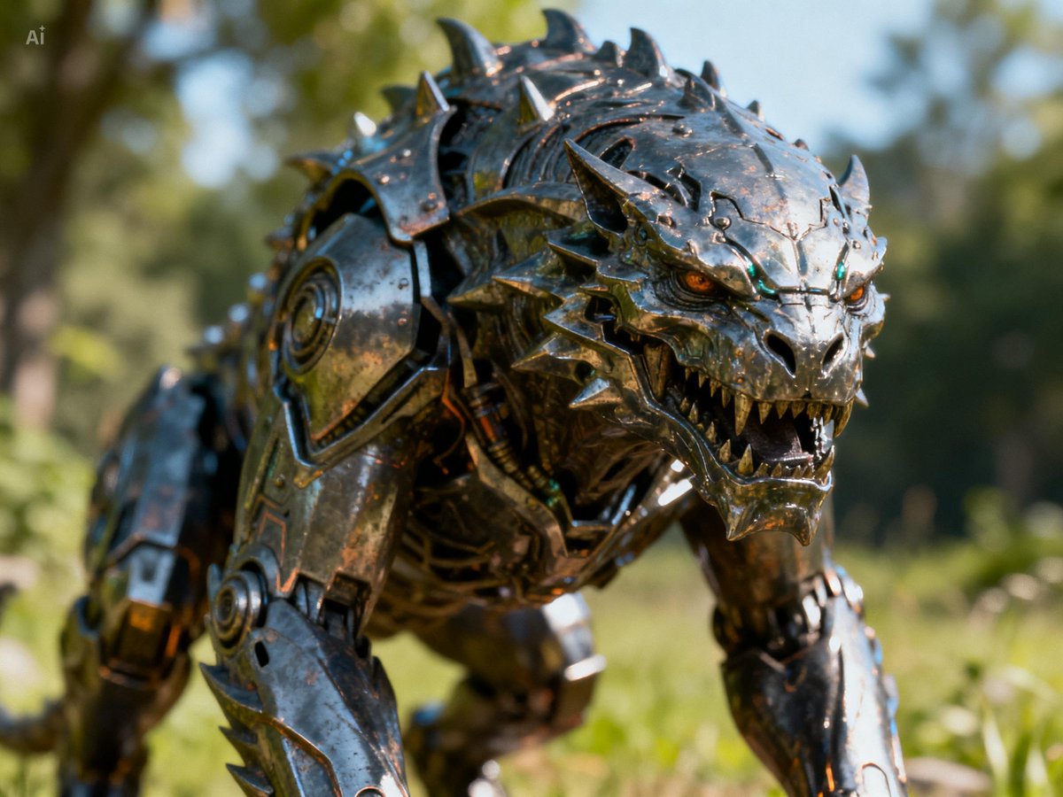 Moko1234559's tweet photo. Rise of the Metal Beasts
#RiseOfTheMetalBeasts #BiomechanicalArt #Capcut #TechFantasy #CyberCreatures #MechanicalMonsters #Scifi #AIArtwork #Aiartgallery #AIart #Aigeneratedart #Aiartist #Aiartworkcommunity https://t.co/8J2RuwFdcJ