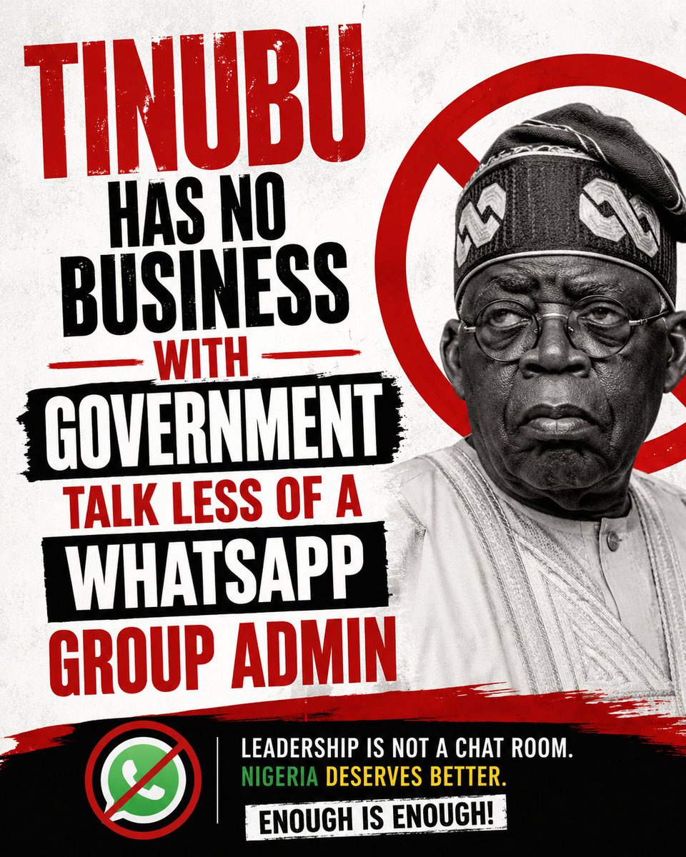 SuperSuperc's tweet photo. @officialABAT @fmydNG @NaptinNigeria @PMISGDL Nigerians don't vote for rubbi*h in 2027 https://t.co/NpfMeCNQRl