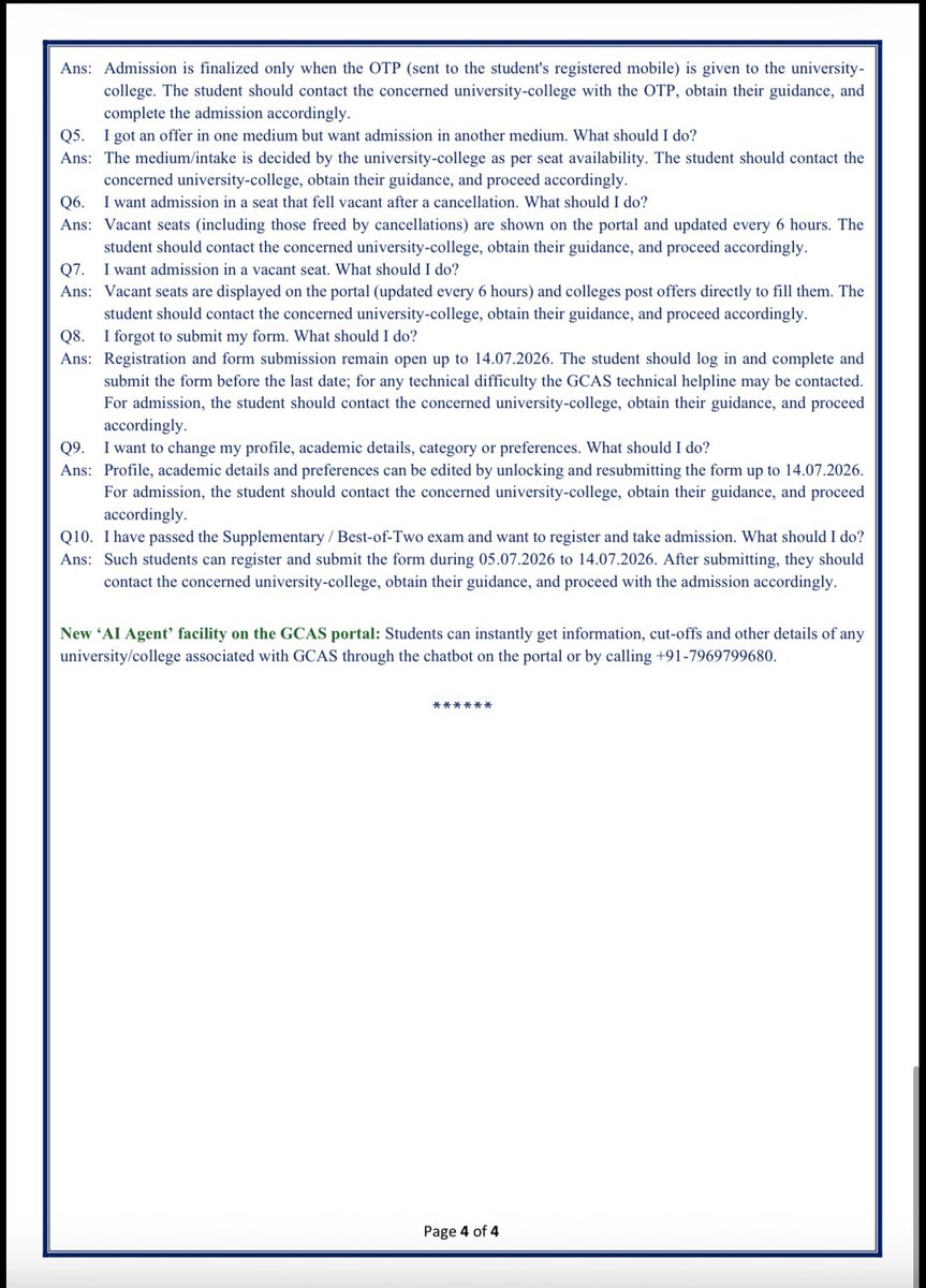 gujuni1949's tweet photo. GCAS UG Admission 2025–27 (VSBC Round) Schedule Released!
Registration and application editing are now open. Complete your registration, upload the required documents, and submit your application before the deadline. 

#admission #ug #admissionopen #gujaratuniversity https://t.co/I38LV0Ev8j