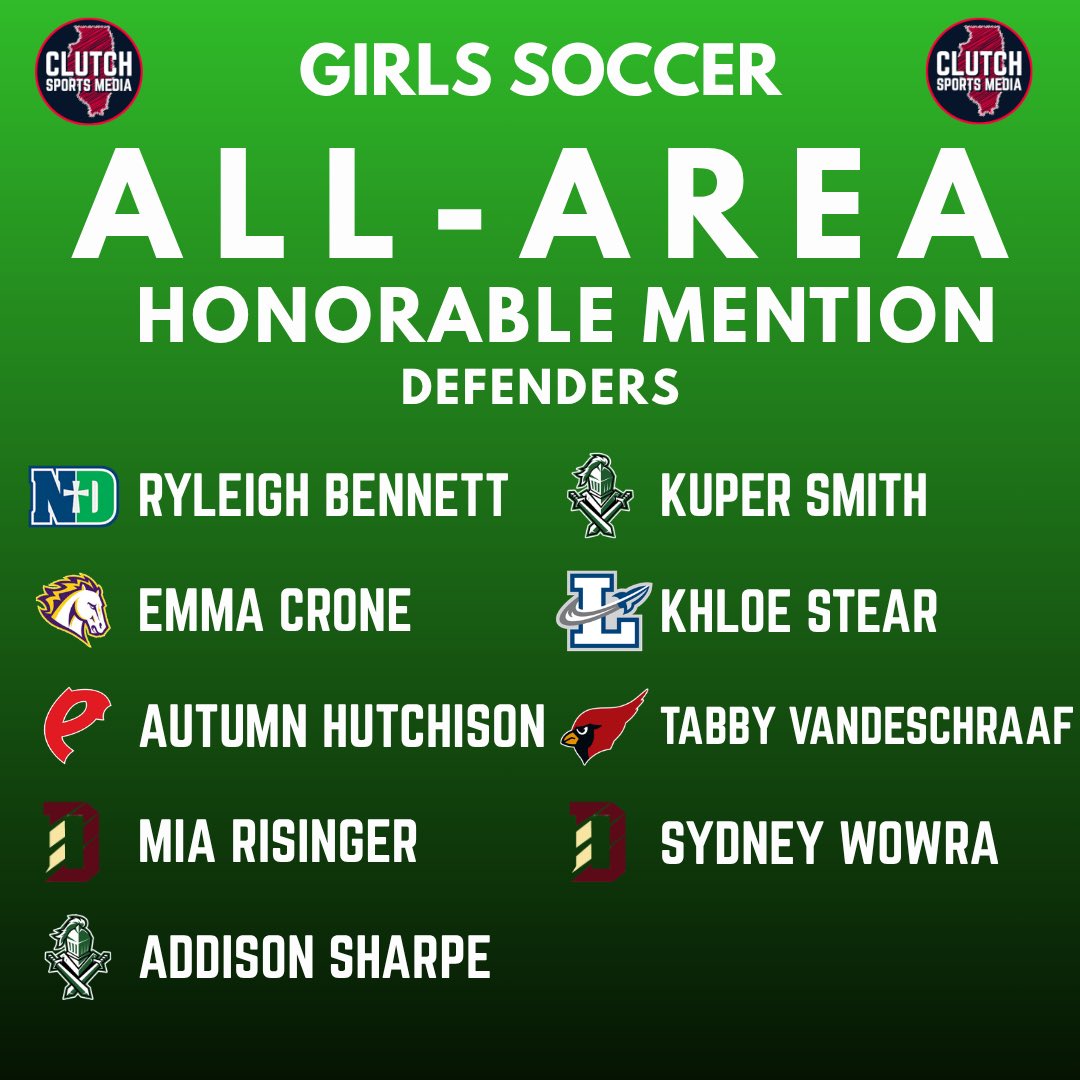 ClutchSportsIL's tweet photo. CSM Girls Soccer All-Area Honorable Mentions! β¬οΈ https://t.co/AGSPWArdks