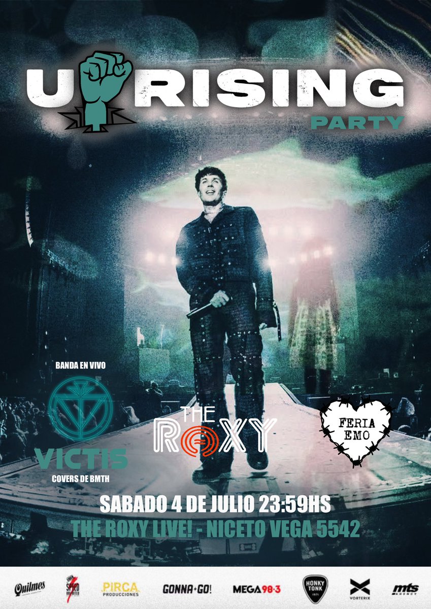 UprisingARG's tweet photo. 🔥 UPRISING PARTY ESPECIAL BRING ME THE HORIZON 🖤

🔜 Nos vemos ESTE SÁBADO 04/07 en The Roxy Live (CABA), te esperamos para vivir una noche increíble al ritmo de tus bandas emo/metalcore preferidas 🎸 https://t.co/h0xDCkvehm