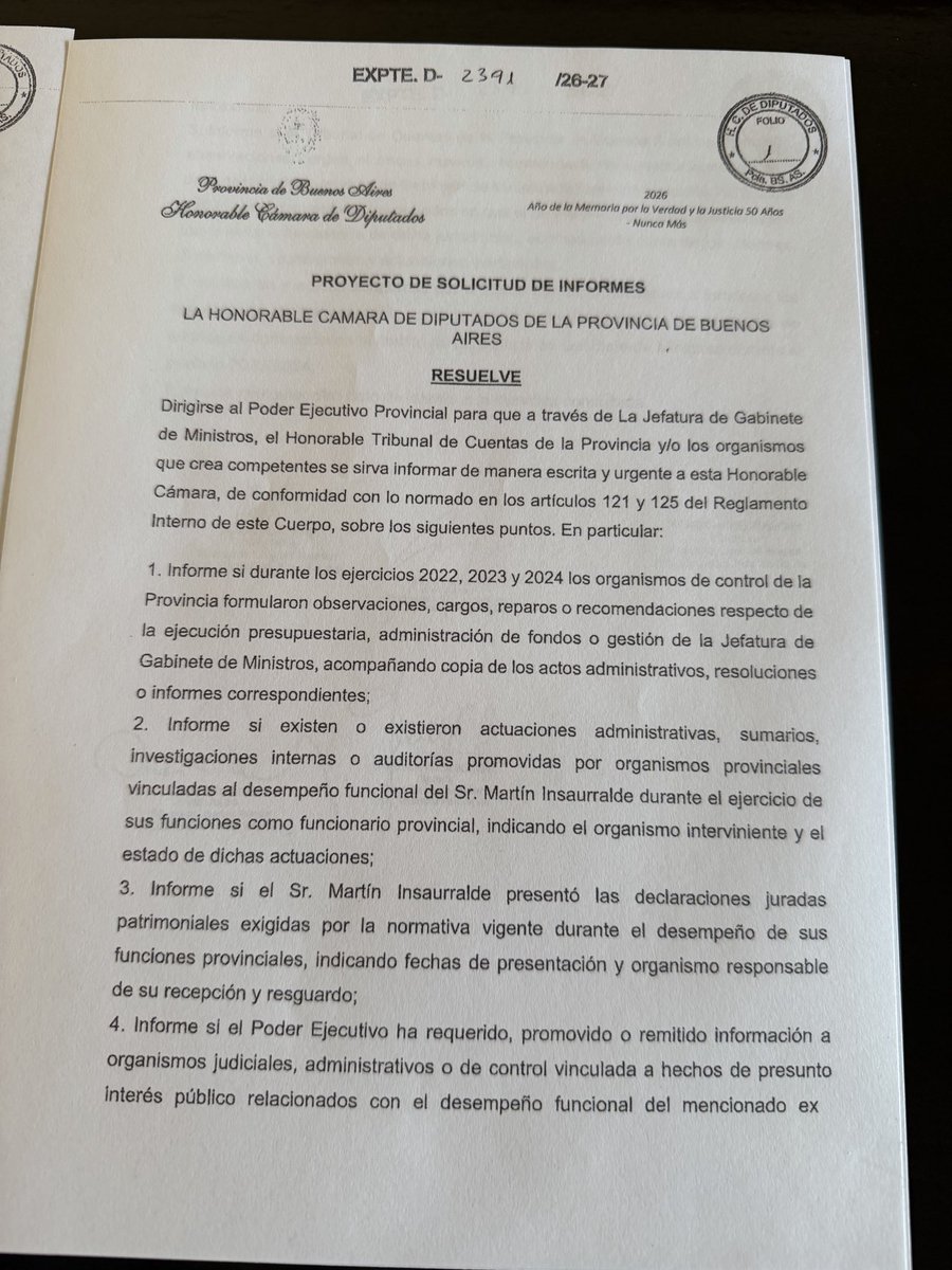 _RamonVera's tweet photo. Presente un pedido de informes patrimonial, situación ante el Tribunal de Cuentas y si hay algun requerimiento judicial en el periodo donde fue Jefe de Gabinete de la Provincia, Martin Insaurralde. Iremos hasta las últimas consecuencias. https://t.co/W6V8Nec5Hl