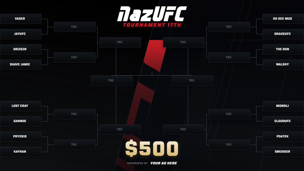 NazUFC's tweet photo. UFC 6 TOURNEY // JULY 4TH // LIVE ON YT 👀 https://t.co/PrsEqTBaFK