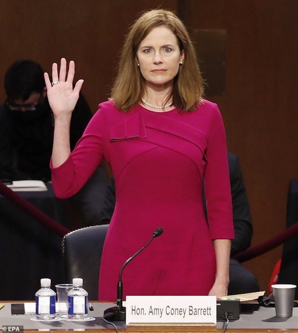 NuclearMAGAlady's tweet photo. Time to Remove Amy Coney Barrett from Supreme Court.

Do you feel Amy Coney Barrett has disappointed Americans?

A. Yes
B. No https://t.co/YKW3ZiOFfT