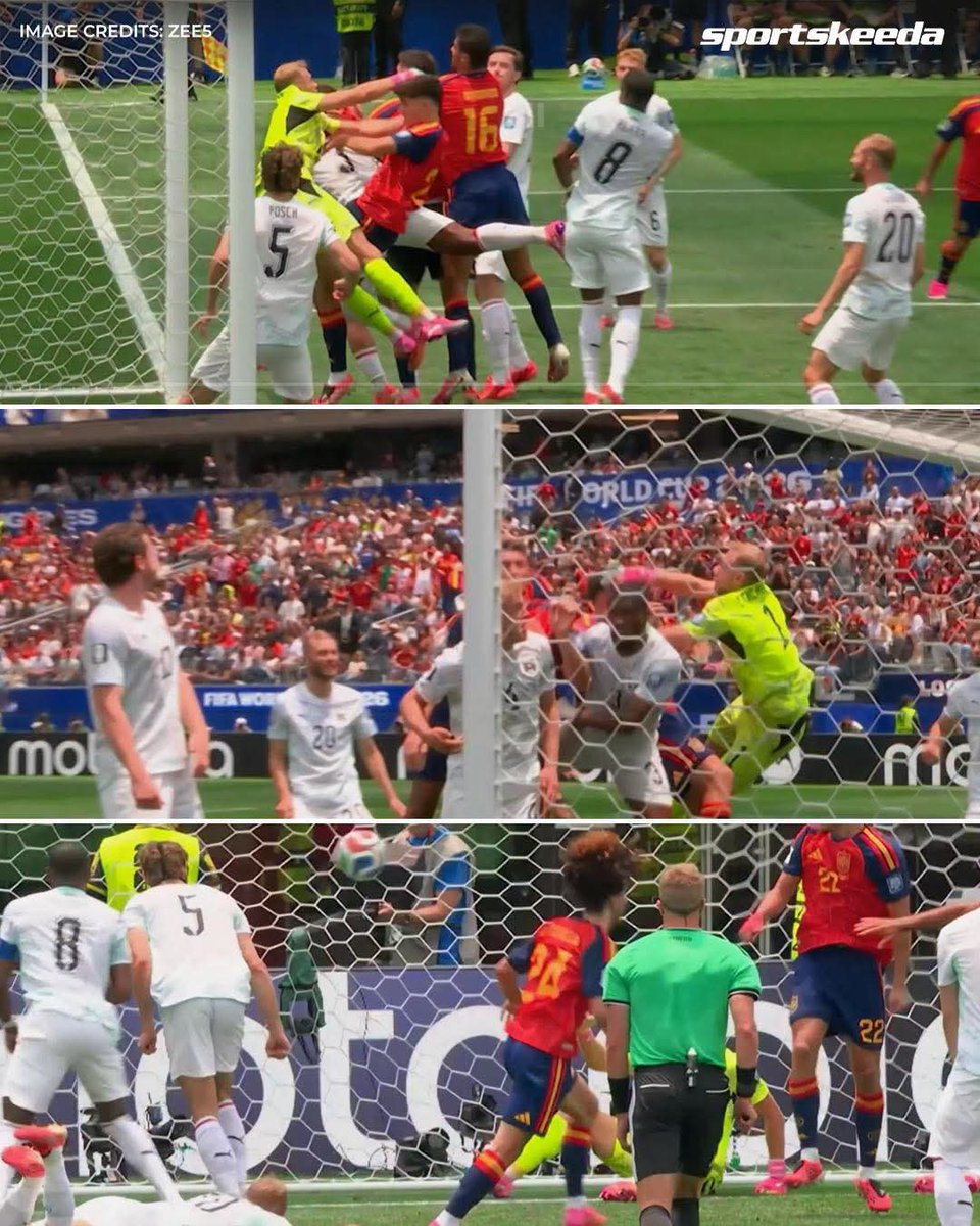 indust69377's tweet photo. SO CLOSE!!! 😱

Marc Cucurella smashed the ball in, but VAR cancelled it out after Pau Cubarsí was penalised for his push on Austria goalkeeper Alexander Schlager. 🥶🇪🇸🇦🇹

#Spain #Austria #FIFAWorldCup #WC2026 https://t.co/hdoW8u0PpD