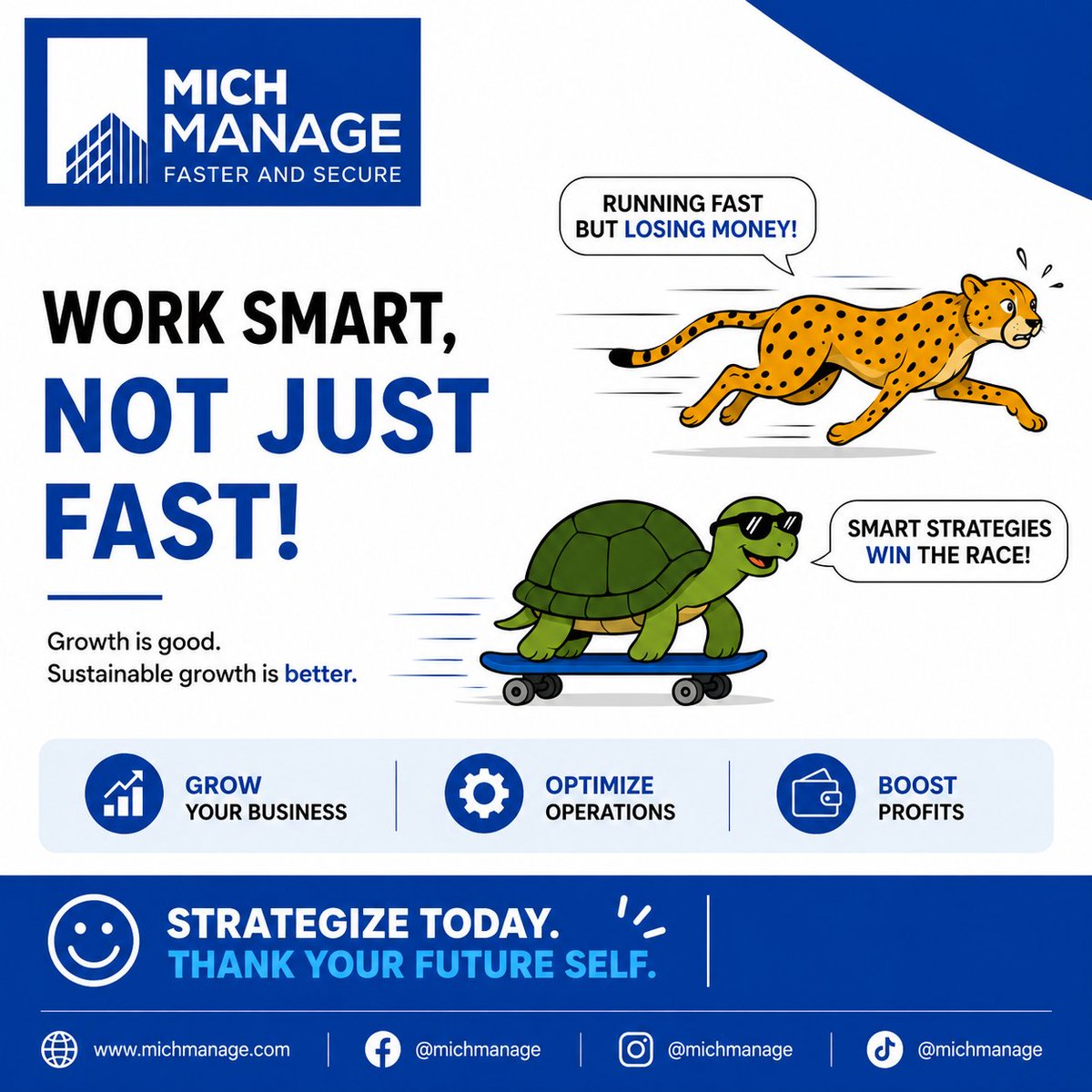 michmanage's tweet photo. Smart strategies beat speed every time. Work smarter, reduce losses, and build a business that grows sustainably. https://t.co/NgTGZEemiA