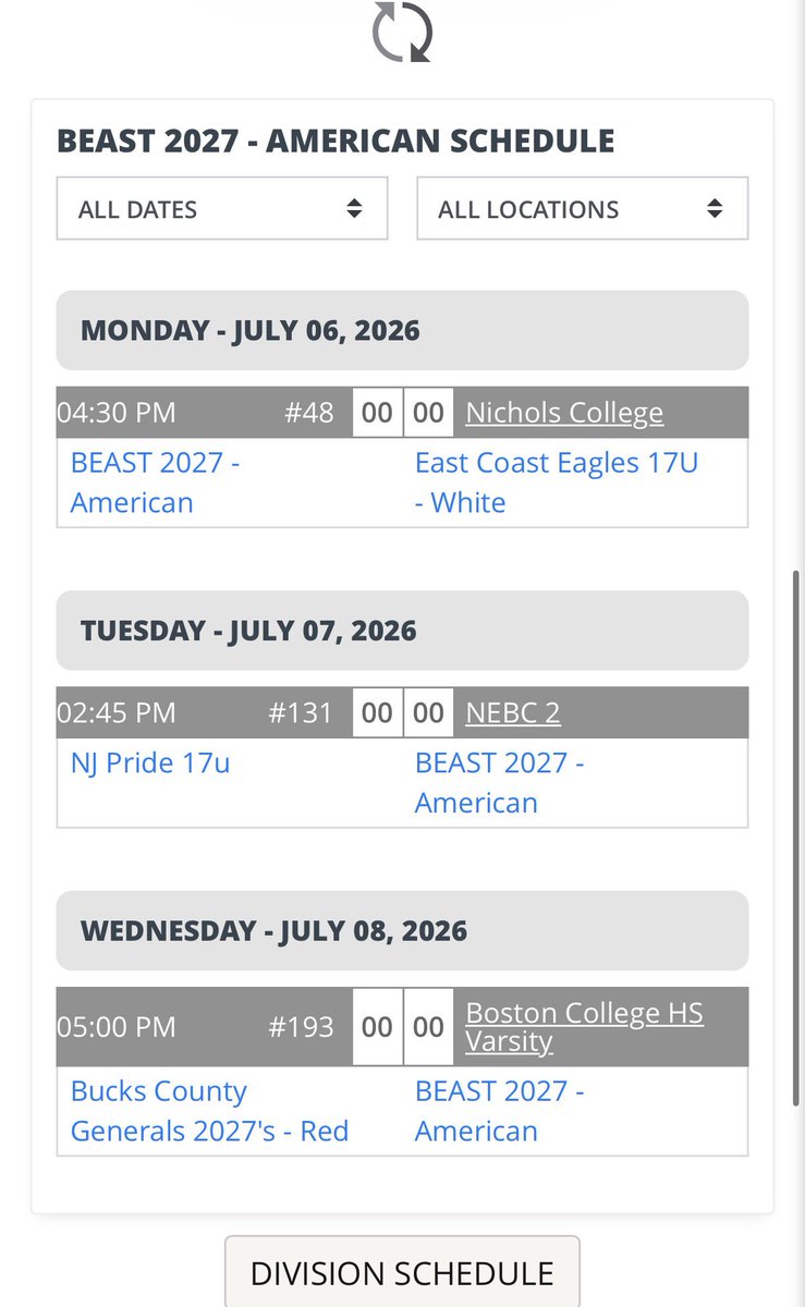 DavidMiller_27's tweet photo. My Schedule for this upcoming tournament in Boston. I will be wearing #8   / 5’10 190  C / 1B https://t.co/00VkiFKGhT